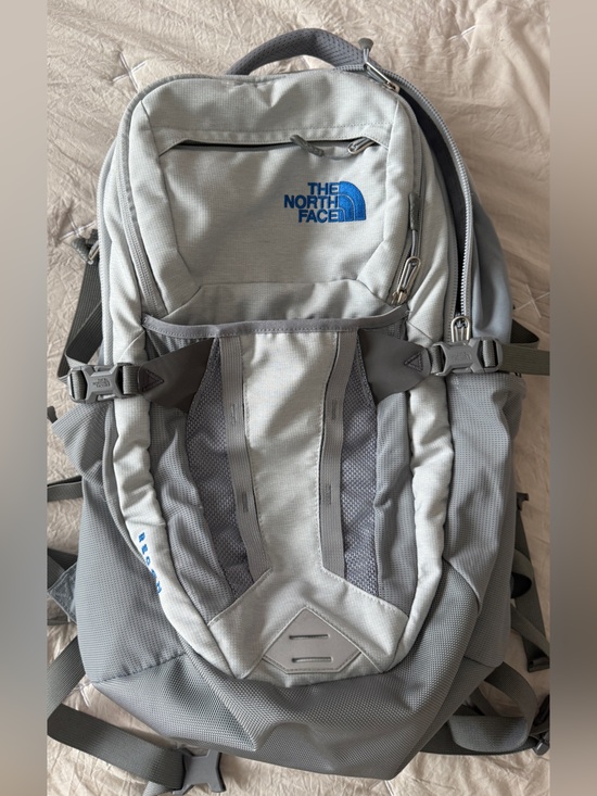 The North Face Other - The North Face Light Gray Backpack with Blue Logo